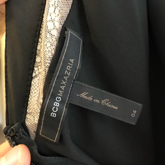 BCBG MAXAZRIA Black Evening Gown with lace inserts - Picture 5 of 5